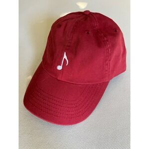 Music Note Embroidered Dad Hat Red Cotton Baseball Cap Hat